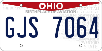 OH license plate GJS7064