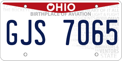 OH license plate GJS7065