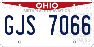 OH license plate GJS7066