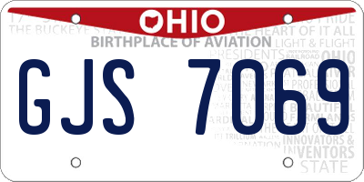 OH license plate GJS7069