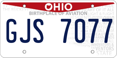 OH license plate GJS7077