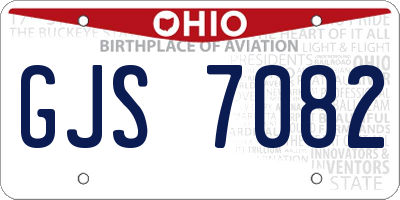 OH license plate GJS7082