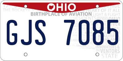 OH license plate GJS7085