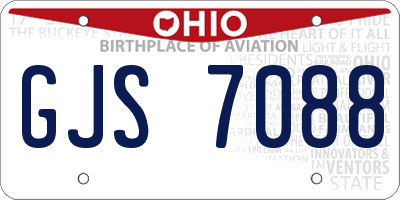 OH license plate GJS7088