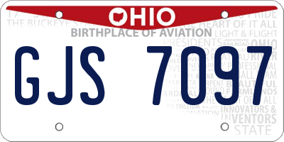 OH license plate GJS7097