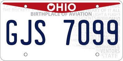 OH license plate GJS7099