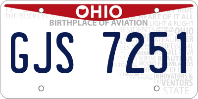 OH license plate GJS7251