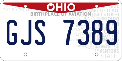 OH license plate GJS7389