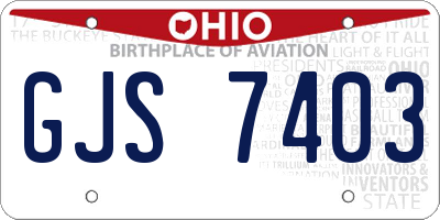 OH license plate GJS7403