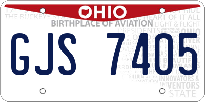 OH license plate GJS7405
