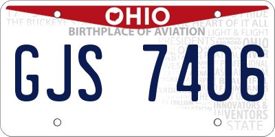 OH license plate GJS7406