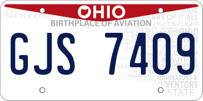OH license plate GJS7409