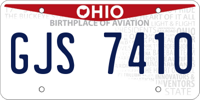 OH license plate GJS7410