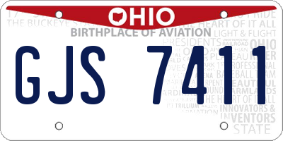 OH license plate GJS7411