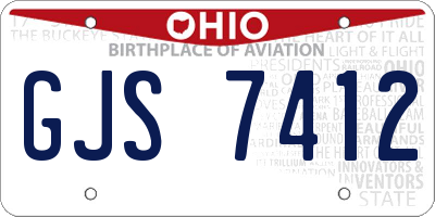OH license plate GJS7412