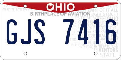 OH license plate GJS7416