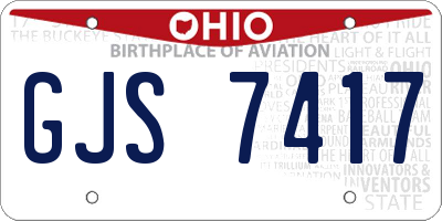 OH license plate GJS7417