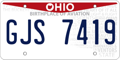 OH license plate GJS7419