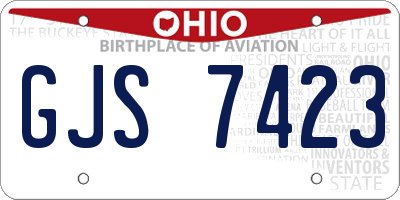 OH license plate GJS7423