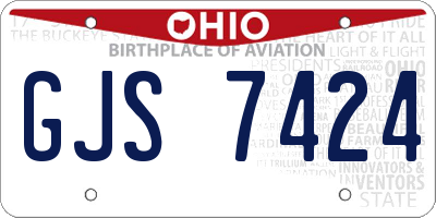 OH license plate GJS7424