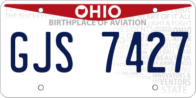 OH license plate GJS7427