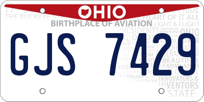 OH license plate GJS7429