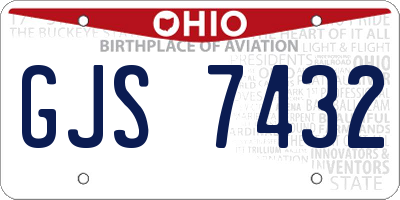 OH license plate GJS7432
