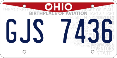 OH license plate GJS7436