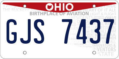 OH license plate GJS7437