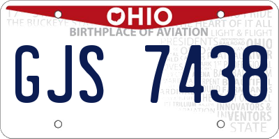 OH license plate GJS7438