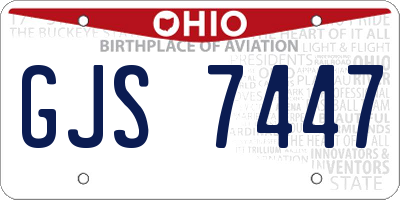 OH license plate GJS7447