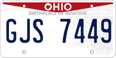 OH license plate GJS7449