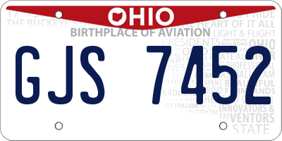 OH license plate GJS7452