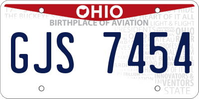 OH license plate GJS7454