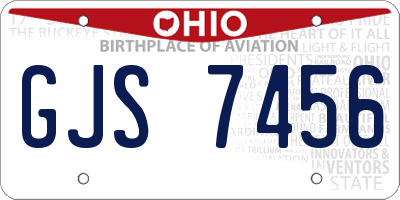 OH license plate GJS7456