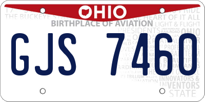 OH license plate GJS7460
