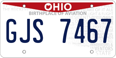 OH license plate GJS7467