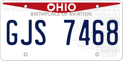 OH license plate GJS7468