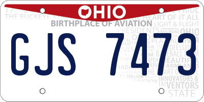 OH license plate GJS7473
