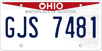 OH license plate GJS7481