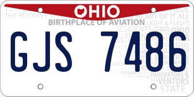 OH license plate GJS7486