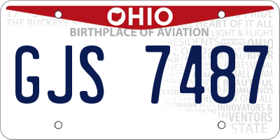 OH license plate GJS7487