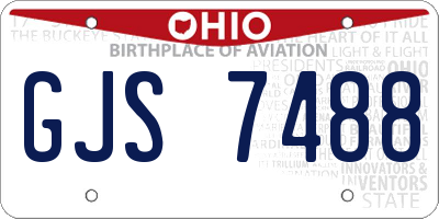 OH license plate GJS7488