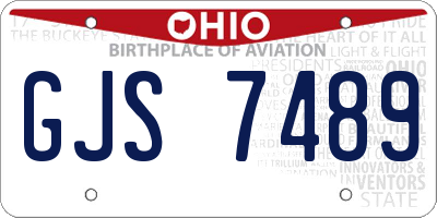 OH license plate GJS7489