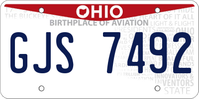 OH license plate GJS7492