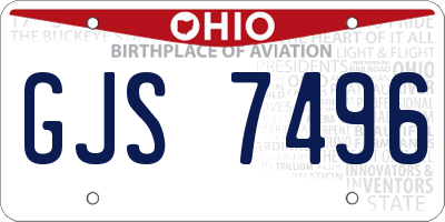 OH license plate GJS7496