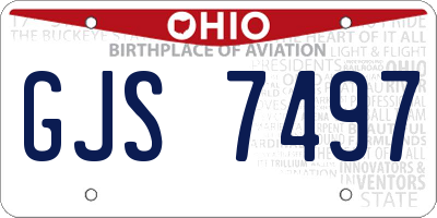 OH license plate GJS7497