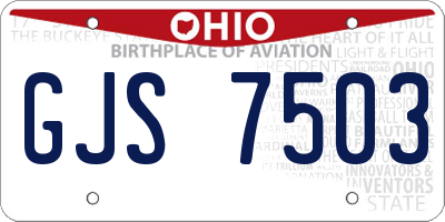 OH license plate GJS7503