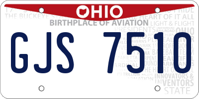 OH license plate GJS7510
