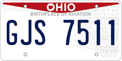 OH license plate GJS7511